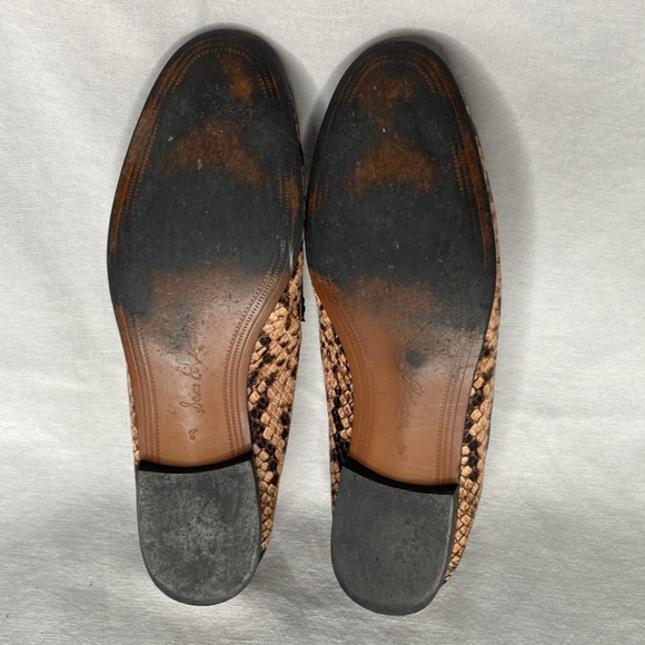 Sam Edelman classic snake skin embossed leather loafers golden horse bit SIZE 8 - Picture 2 of 13